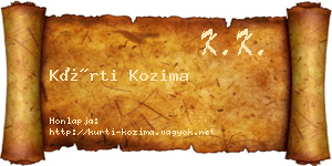 Kürti Kozima névjegykártya
